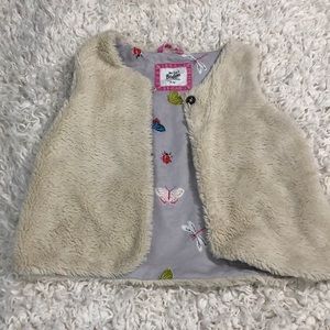 Mini Boden Faux Fur Vest size 6-7
